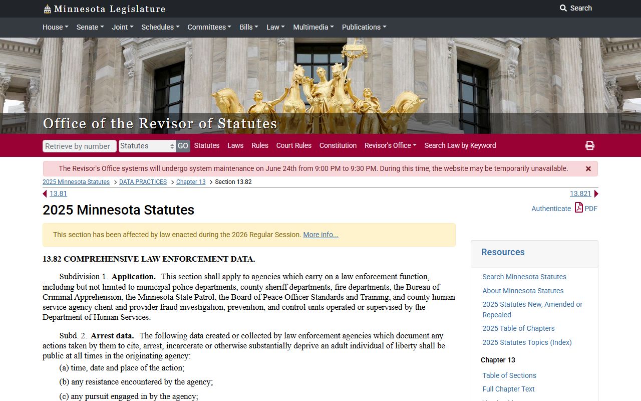 Carver County arrest records and court charges Minnesota law enforcement data statute
