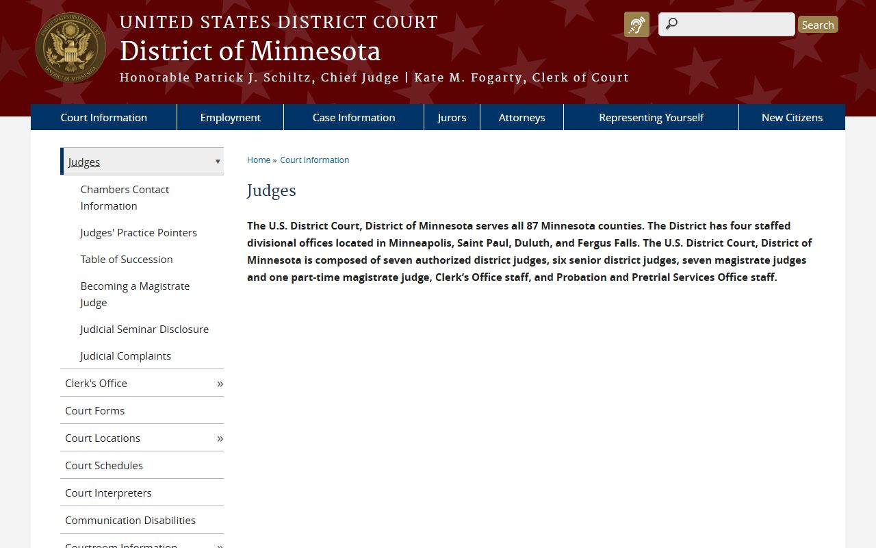 Carver County District Court District of Minnesota judges reference